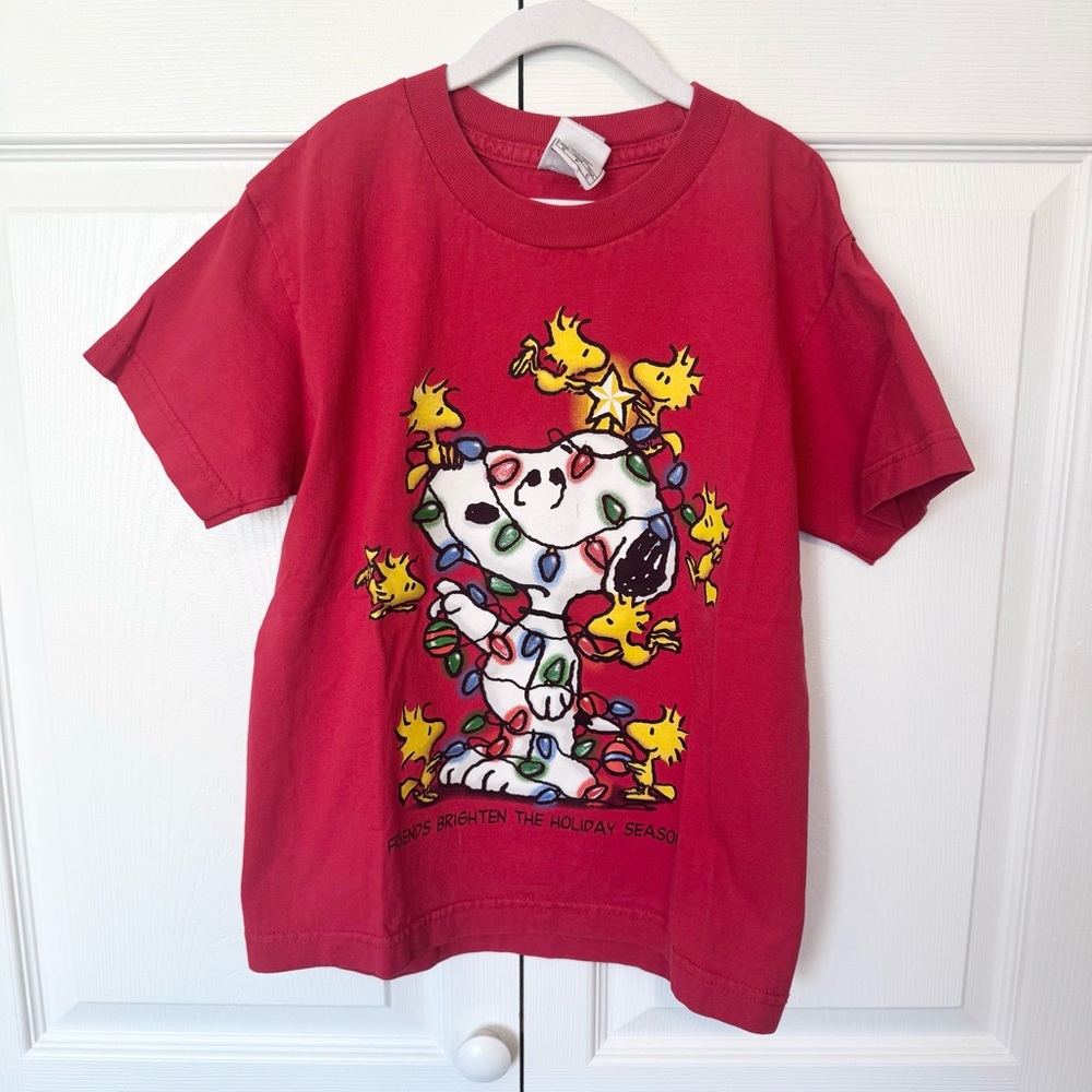 Vintage Kids Peanuts Snoopy Youth Small Christmas t-shirt